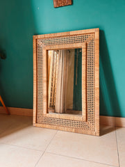 Rattan square Mirror Frame