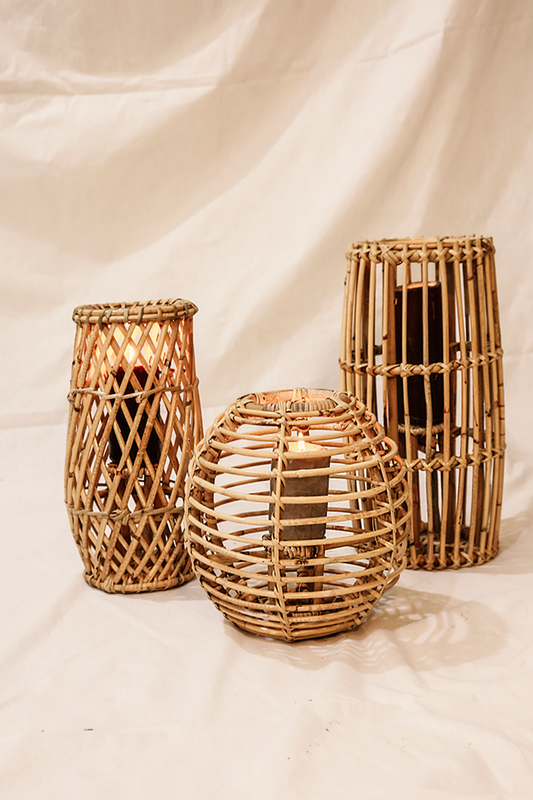 Rattan Lanterns Set