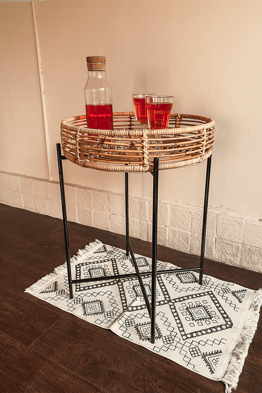 Rattan & Iron Table Tray