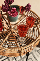 Rattan & Iron Table Tray