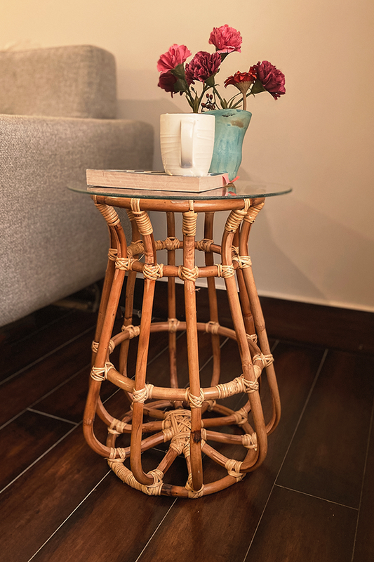 Rattan Corner Table