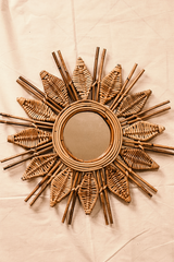 Diamond Rattan Mirror